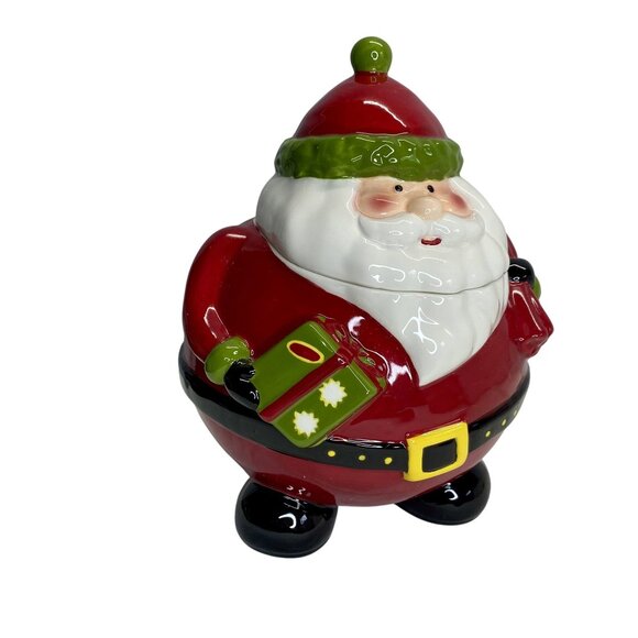 Santa Claus Ceramic Cookie Jar Living Quarters Holiday Kitchen Decor NEW - Picture 3 of 10